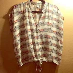 Women’s Blouse with Floral & Birdcage Design